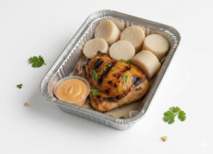Plat de cuisse de poulet & chikwangue